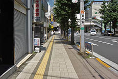 とちの木通り（東京都）太平洋プレコン工業　点字　線字　　使用製品：視覚障害者誘導用ブロック